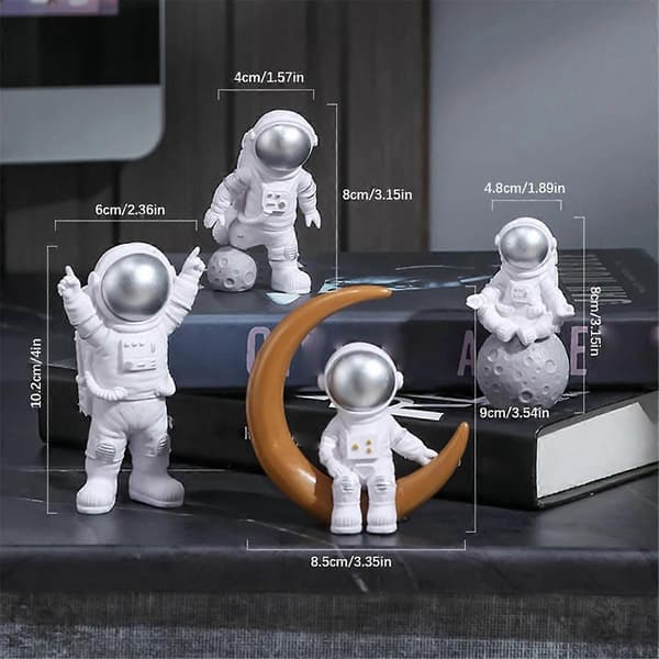 4 stk Astronaut Figur Statue Figurin Blå_tfrf