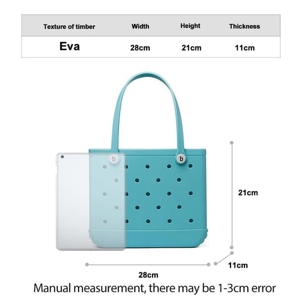 DIY Hull Strandveske Mini Håndveske Slitesterk Hull Tote Bag E One size