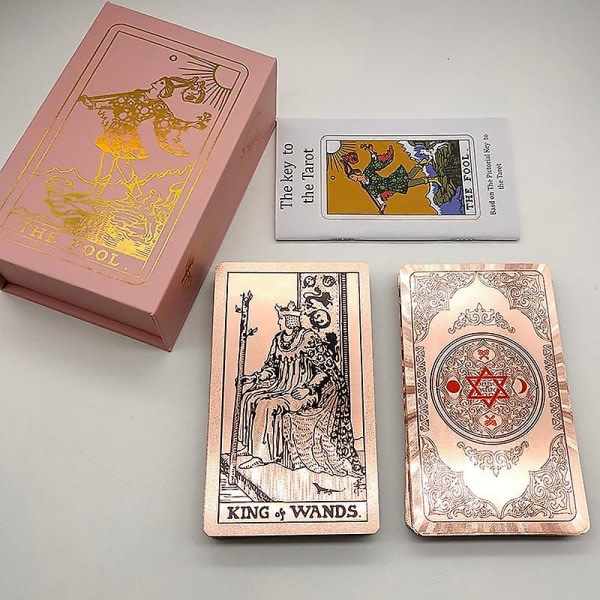 Klassisk guldfolie vattentäta tarotkort med megnet box som specialgåva Rose pink zdq