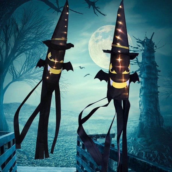 Halloween-juhlan värikkäät valot Noitakorkki Lepakko Kurpitsa Luuranko Luuranko Lepakko Ripustettavat valot