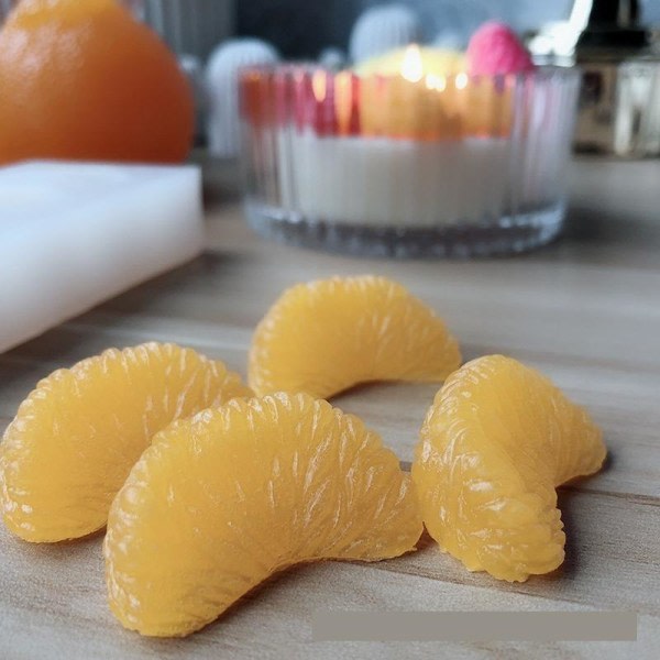 Ljusformar ljus stearinljus DIY gjutformar i silikonform MJ15 orange kronblad