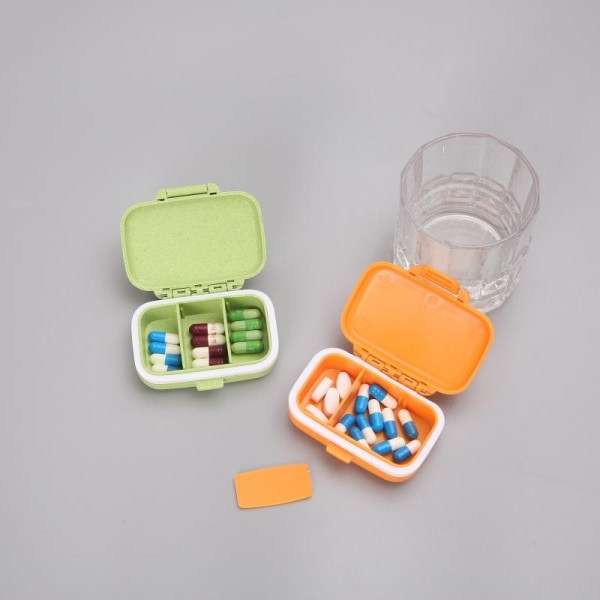 Tablettdosering pillerburk medicinväska pillerask 3 fack röd röd
