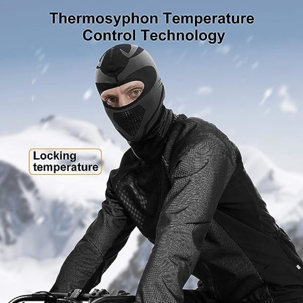 CDQ Vindtæt balaclava i termisk fleece til skidåkning og motorcykling