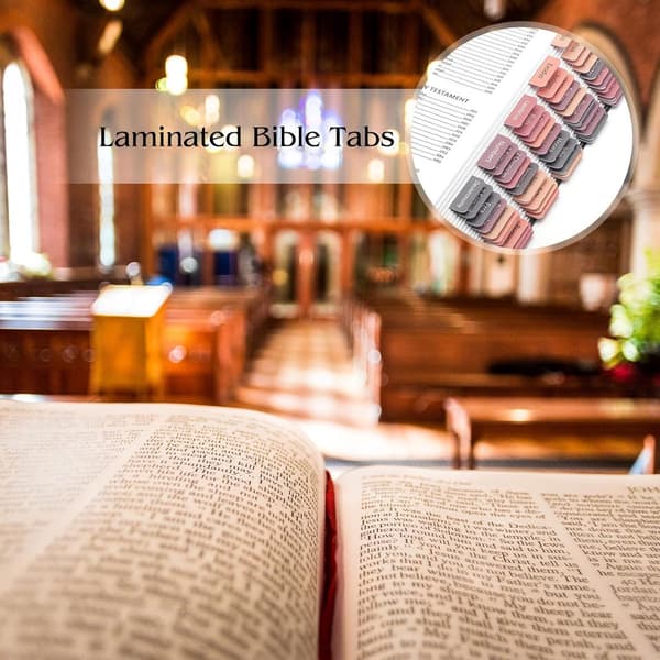 Self-Adhesive Bible Tabs - 75 Laminated - Rose Gray - English Version - For Bible Study & Journaling