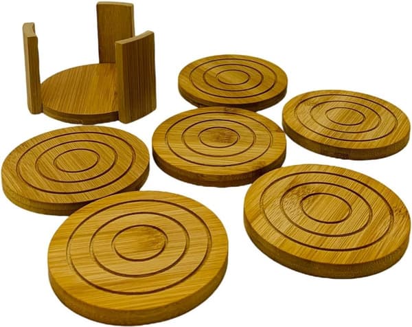 Coaster Set - Diameter - 10 - cm - with - Stand - Simplicity - Temperature Resistance - Light - Household Coffee - 6 - Pieces