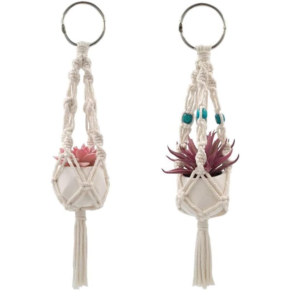 2-pack Mini Macrame Kasvien Ripustuskoristeet,