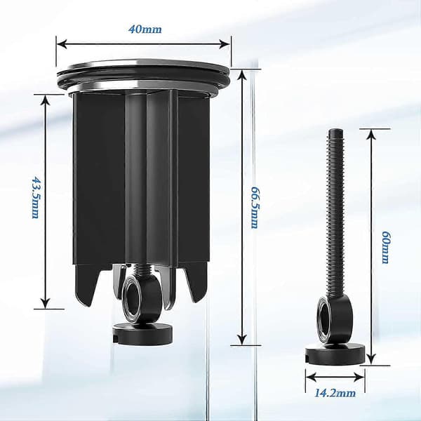 Universal diskpropp 40mm, 2 stk. Avløpsplugger (høyden er justerbar mellom 6,6cm og 8,3cm)_tfrf