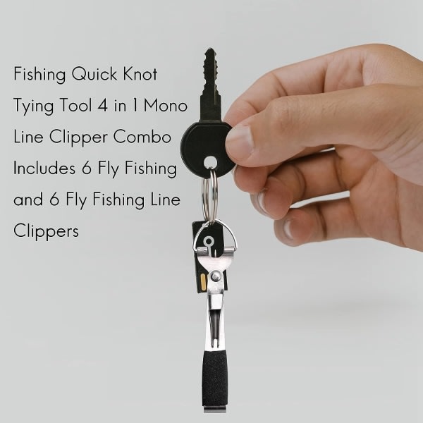 CDQ Fiske Quick Knot Binding Tool 4 1 Line Clipper Combo Inkluderar 6 flugfiskar och 6 fluglinor