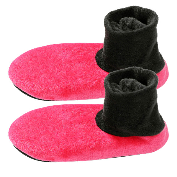 Plyschfodrade PU Slipper-strumpor för Home High Top Mjuk Vinter Varm Foot Wear rose red zdq