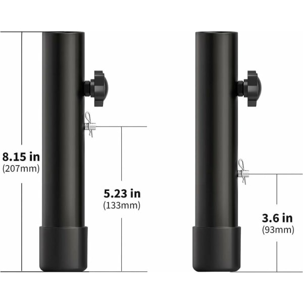 Sæt med 4 bordbenforlængere til foldeborde og lige ben, justerbare sammenklappelige benforhøjere, til højde (19,8 cm)