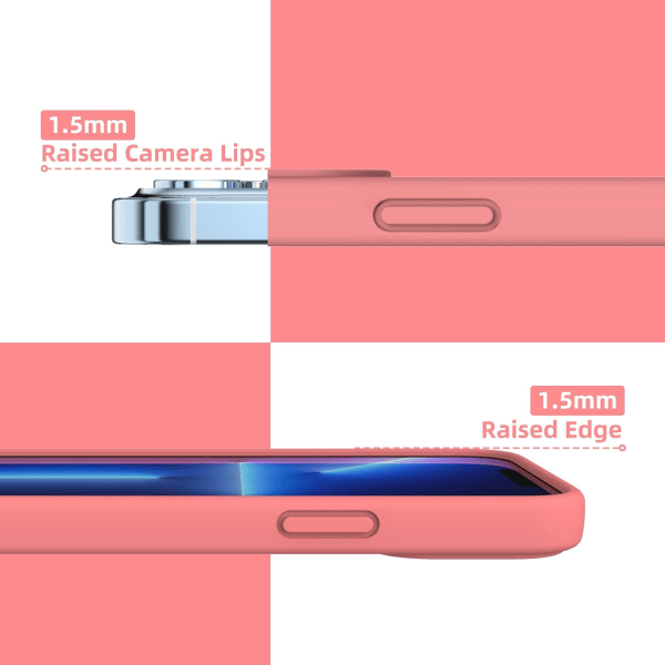 för iPhone 13 Pro Max telefonfodral 6,7 tum, [Stötsäker][anti-scratch] Slim flytande fodral Protective Bumper 2021 (Korall)