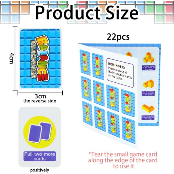 Balanceblok, russiske byggeklodser, dekompressionsbalancebyggeklodser, Tetris Tower Balance Building Toy, Balancerende stablinglegetøj 32 pieces