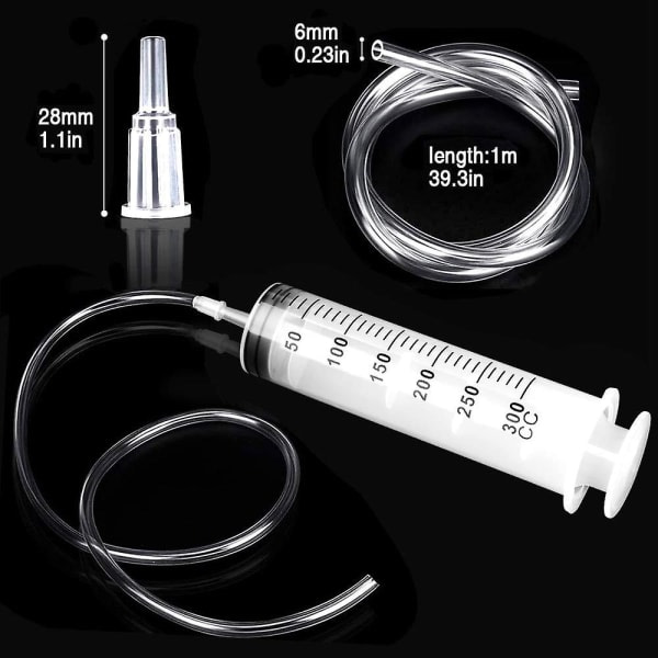 2 stk 150 ml sprøjte Genanvendelig flydende sprøjte med 2 stk 1 m slange med kateter Plastsprøjte med stor kapacitet til laboratorier, industri, have