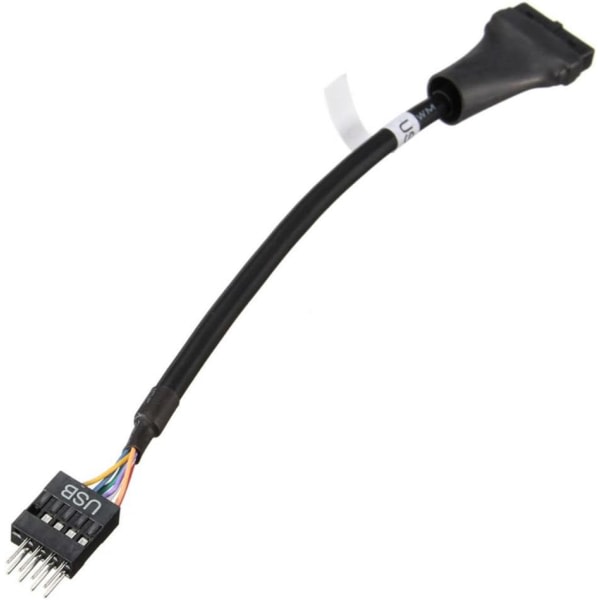 CDQ 1 st 15 cm Svart USB 3.0 19-stifter hona till USB 2.0 9-stifter hane moderkortskabeladapteradapter