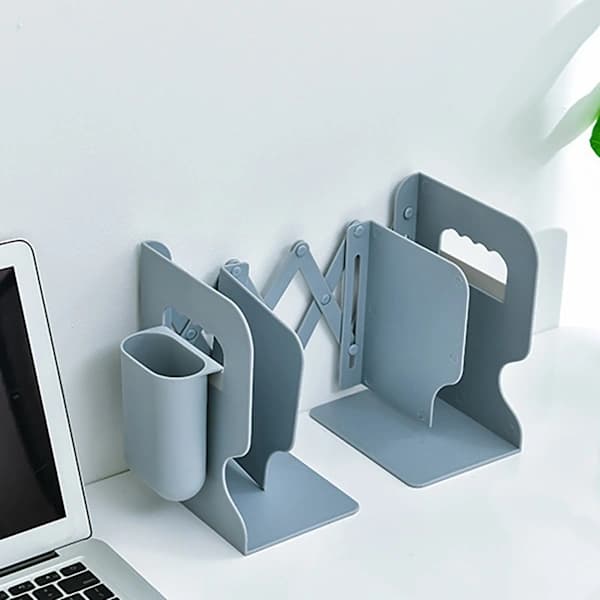 Bookend Simple Style Foldable Shelves ABS Bookends Books Support Stand Home Decor Grey