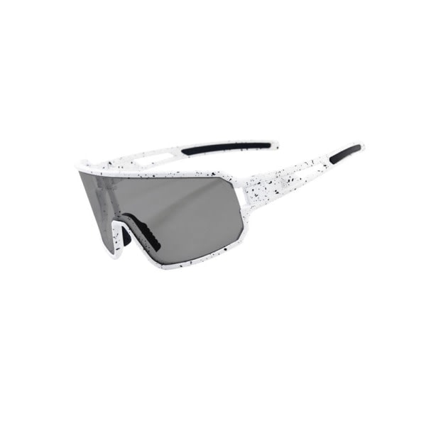 CDQ Polariserade solglasögon för män kvinnor cykelglasögon sport körning Valkoinen tausta mustilla pisteillä