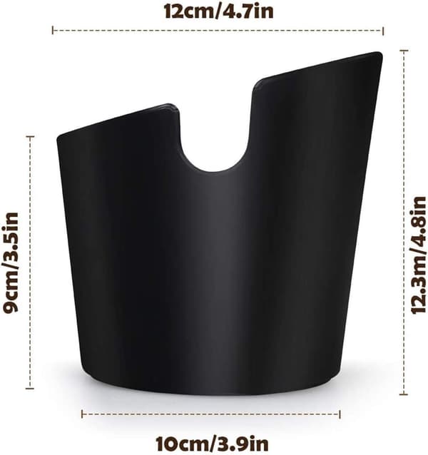 Kaffebankeboks, ABS-grutbeholder med avtakbar gummistang, sklisikker base for espressomaskiner, svart, 12 cm