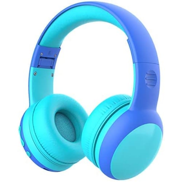 Bluetooth-hørlurar til barn med 85 dB begrænset volym, trådløsa Bluetooth-hørlurar til barn - blå SQBB