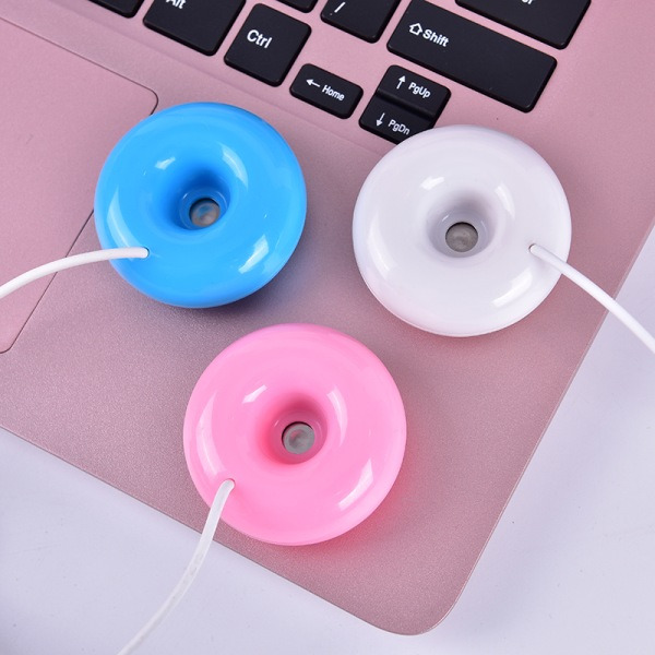 CDQ 1:a Mini Bärbar Donuts Luftfuktare USB Luftrenare Aroma Diff Vit