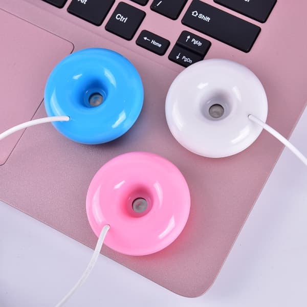 CDQ 1st Mini Bærbar Donuts Luftfukter USB Luftrenser Aroma Diff Hvit