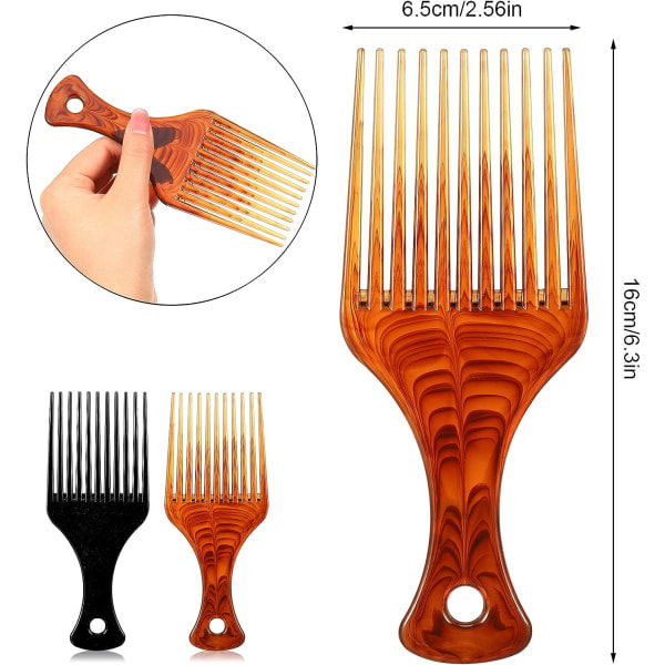 2-delad Afro Comb Antistatisk Afro hårborste Afro Comb Wide Teet