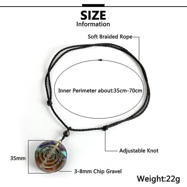 Sju Chakra Orgonite Meditasjon Reiki Yoga Balanse Energi Stein Orgone Amulet 7 Chakra Henge Halskjede Genser Kjede Smykker 7 Chakras - N