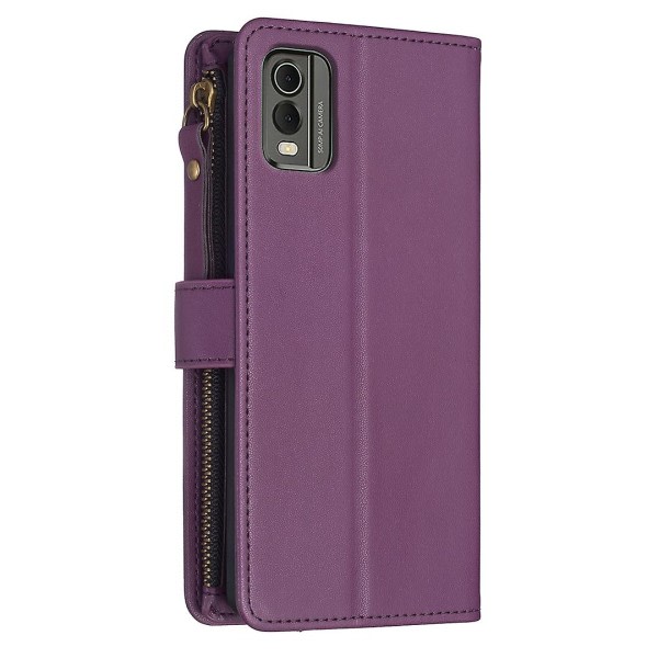 Blixtlås phone case Nokia C32 Dark Purple -puhelimelle