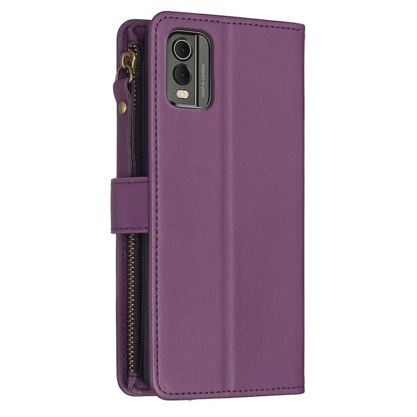 Blixtlås phone case till Nokia C32 Dark Purple