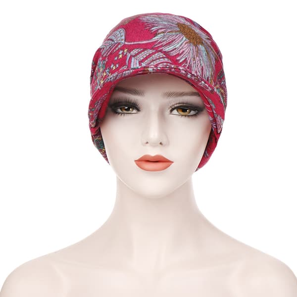 Dame Bomull Skjerf Hijab Bandanas Lue Blomst Hatt Baseball