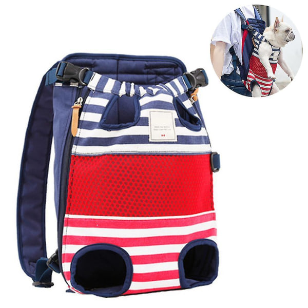 Hundbärande ryggsäck, håndfri kattreseväska rød og blå