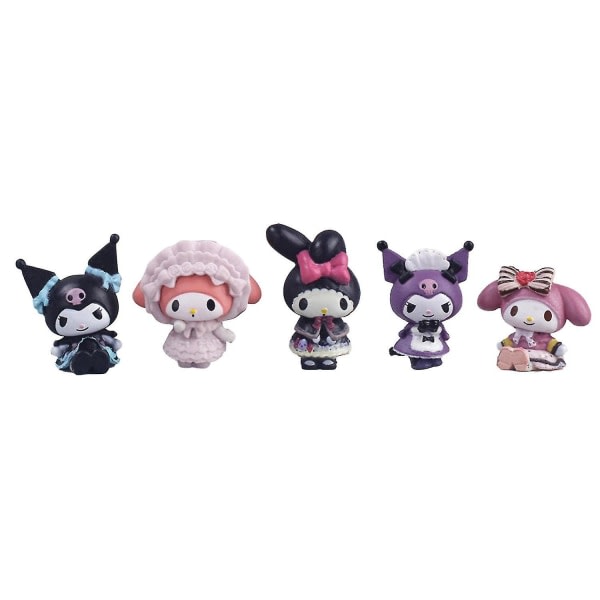 5 söta melodi Kuromi docka leksaksfigurer Sanrio docka dekoration prydnader leksak presenter
