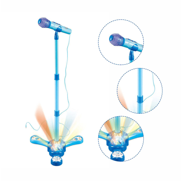 Set, leksak med musik och färgglada lampor, justerbar höjdmikrofon med stativ, karaokeleksakpresent för pojkar, flickor, T Pink Single Mark