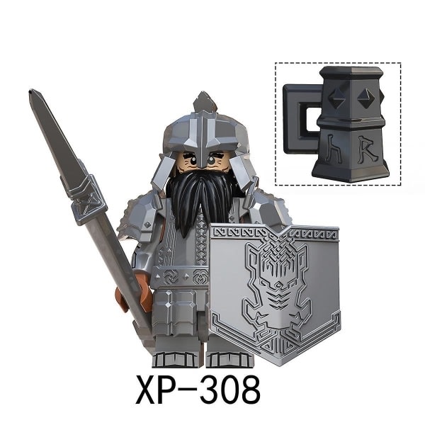 8 st Sagan om ringen byggkloss docka dvärg serie ledare krigare byggsten minifigur