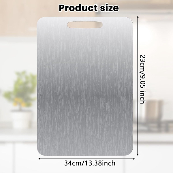 Double-sided stainless steel cutting board - Easy to clean - Suitable for kitchen...