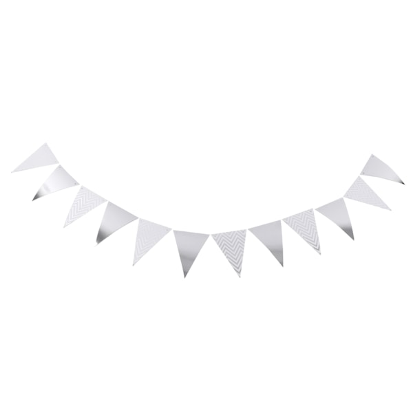 Vimpel Bröllopsrum Barnrum Födelsedagsfest Utsmyckning Tillbehör Vinkad Dragflagga Vimpel Vimpel Silver