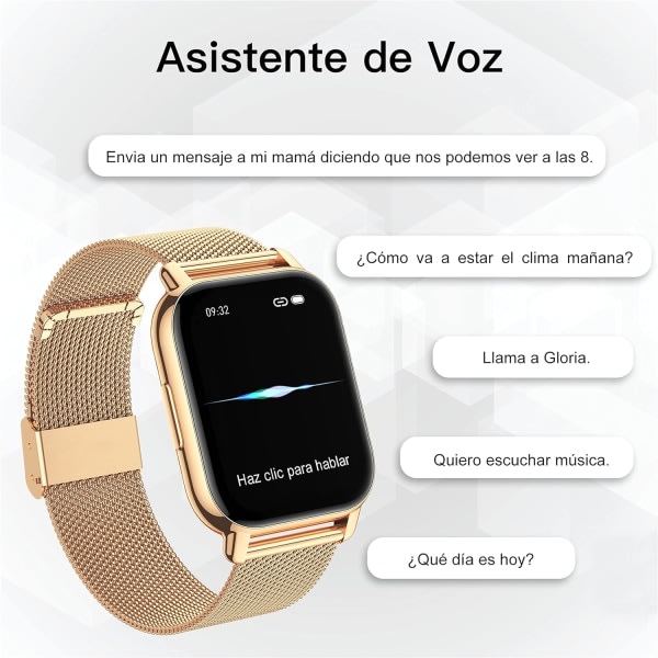 Julklapp Damklocka Smart watch, Samtal/Blodtryck/100+ Sport Damklocka Watch Android iOS rosa