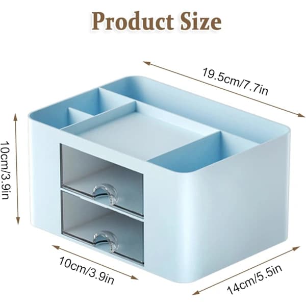 Desk Drawer Organizer (Blue), Desk Drawer Storage Organizer, Stationery