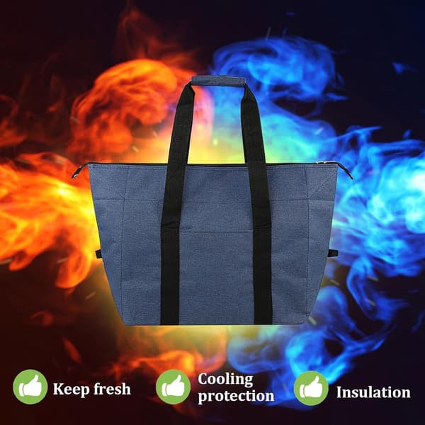 Sammenleggbar kjølebag - 15L - Multifunksjonell isolert PEVA - Handlepose - Isolasjonsveske - for grilling, ...