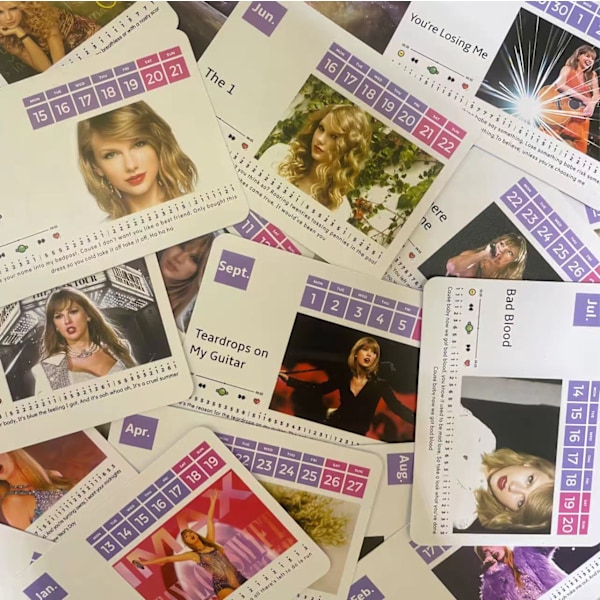 2025 Taylor Swift Korssting Pianokalender Bordkalender Miniature Pianomusik Noter Pynt (Hvid)