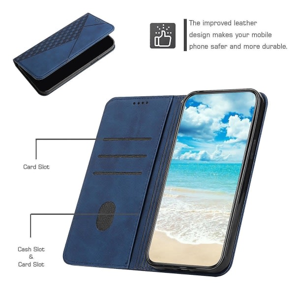 Yhteensopiva Iphone 12 Case Premium Cover Magnetisk Läder Folio Etui Coque -puhelimella - sininen null none