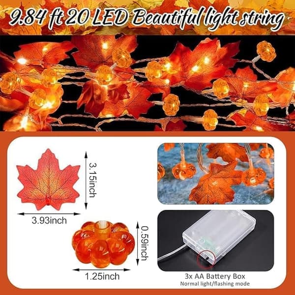 Halloween Gresskarlys – 3m 20 LED, 2 Lysmoduser, Perfekt for Halloween & Festdekorasjon_TF_TF Style 2
