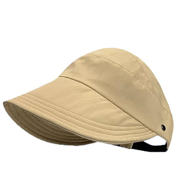 Dam Sommar Solhatt med brett brätte Anti-UV Strandvisir Kepsar Hattar Justerbar Khaki
