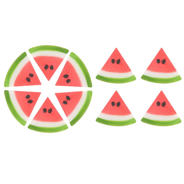 Kunstig Plast Rød Vannmelon Skive Realistisk Frukt Dekorasjon (10 Stykker)