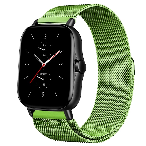 Magnetisk slinga för Amazfit GTS/4/2/2e/GTS2 Mini/3/GTR 4/3/2/47mm 20mm 22mm metallnät Smartwatch Mesh Amazfit Bip 5-rem Glass Green 20mm