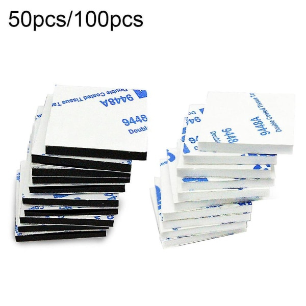 50/100 stk dobbeltsidig skumtape Hjem Vanntett firkantet selvklebende klistremerke 50 stk Svart