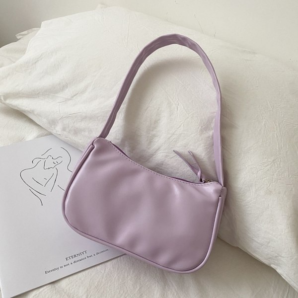Skuldertaske Læder Håndtaske LILLA purple