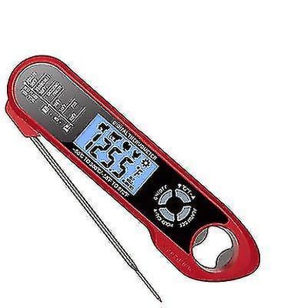 Foldbar og vanntett grilltermometer med dobbel sonde