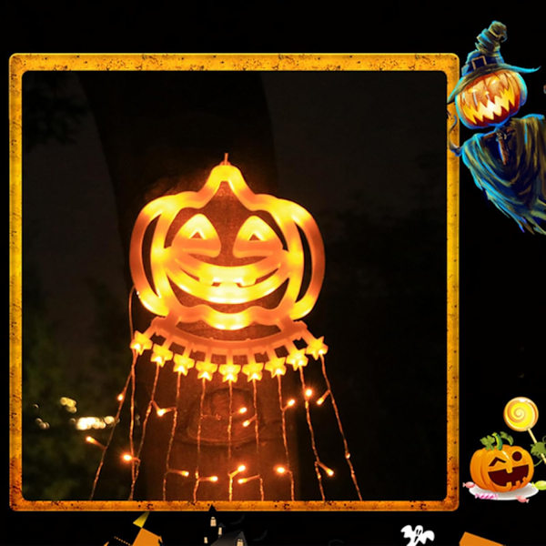 Vannfalllys, LED-lysslynger utendørs vanntette, Halloween vannfalllys, flerfargede slynger dekorasjonslys juledekorasjon, som