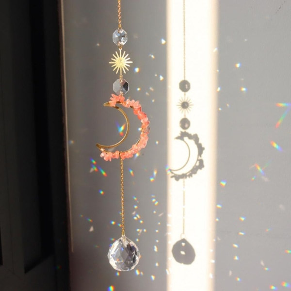 Kristalli Sun Catcher Riippuva Valonsieppaaja PUNAINEN red