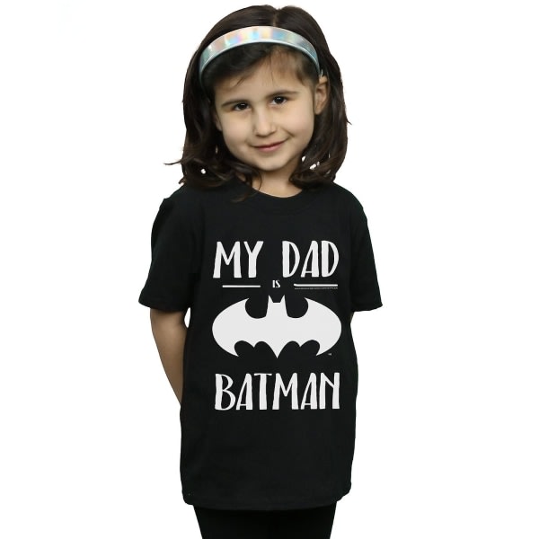 DC Comics Girls Batman Min isä on Batman T-paita, musta 7-8 vuotta